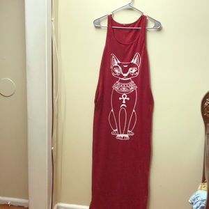 Long Burgundy dress with pockets